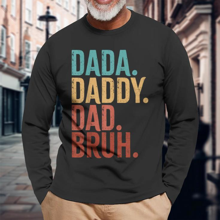 Dada Daddy Dad Bruh Fathers Day Vintage Long Sleeve T-Shirt Gifts for Old Men