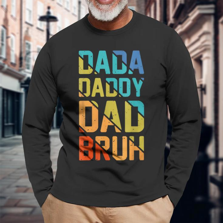 Dada Daddy Dad Bruh Vintage Amazing Fathers Day Long Sleeve T-Shirt Gifts for Old Men