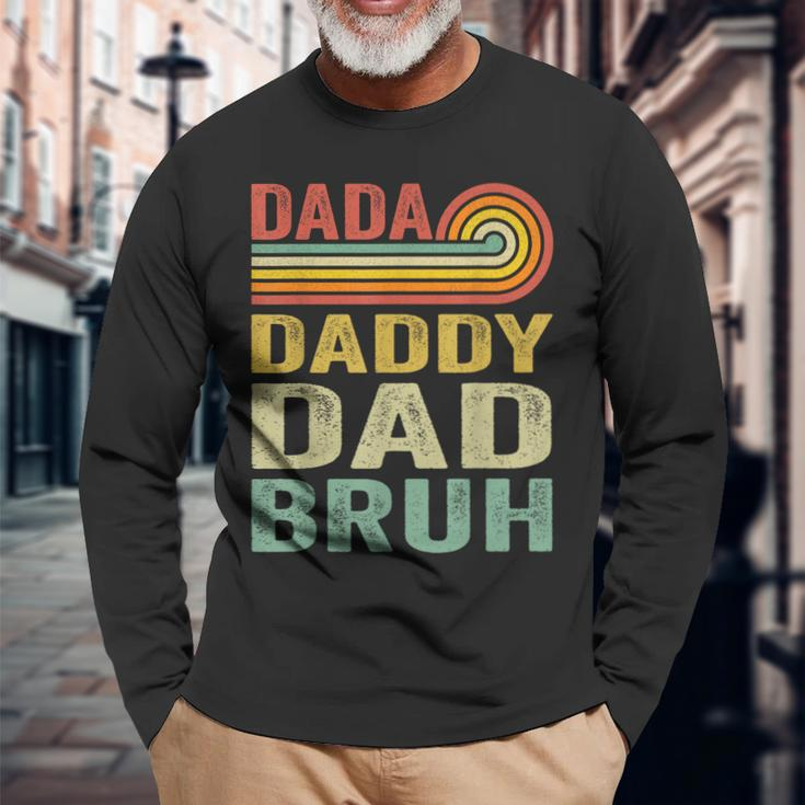 Dada Daddy Dad Father Bruh Fathers Day Vintage Long Sleeve T-Shirt Gifts for Old Men