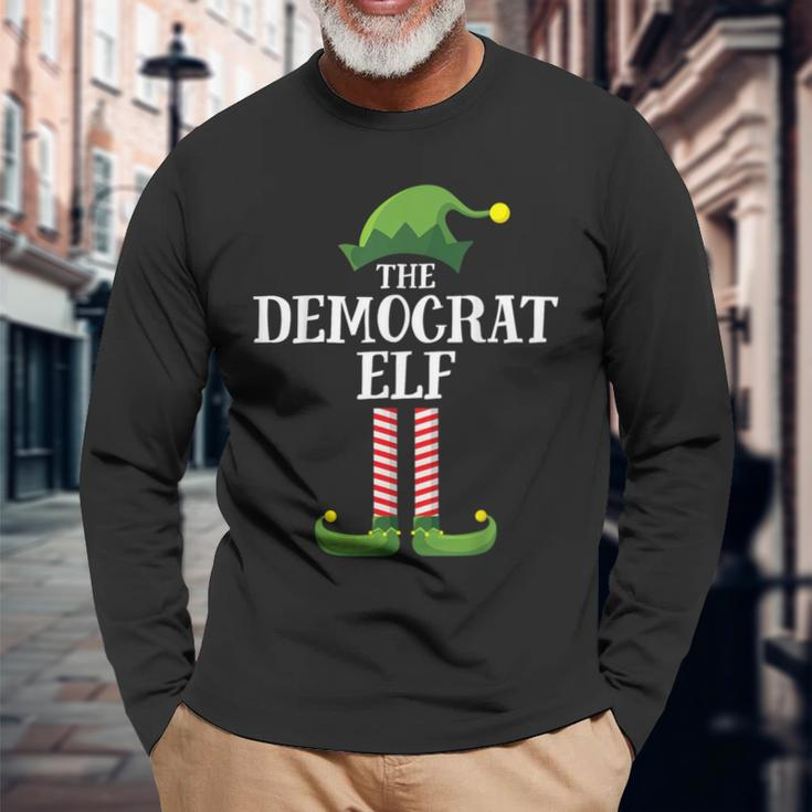 Democrat Elf Matching Family Group Christmas Party Long Sleeve T-Shirt Gifts for Old Men