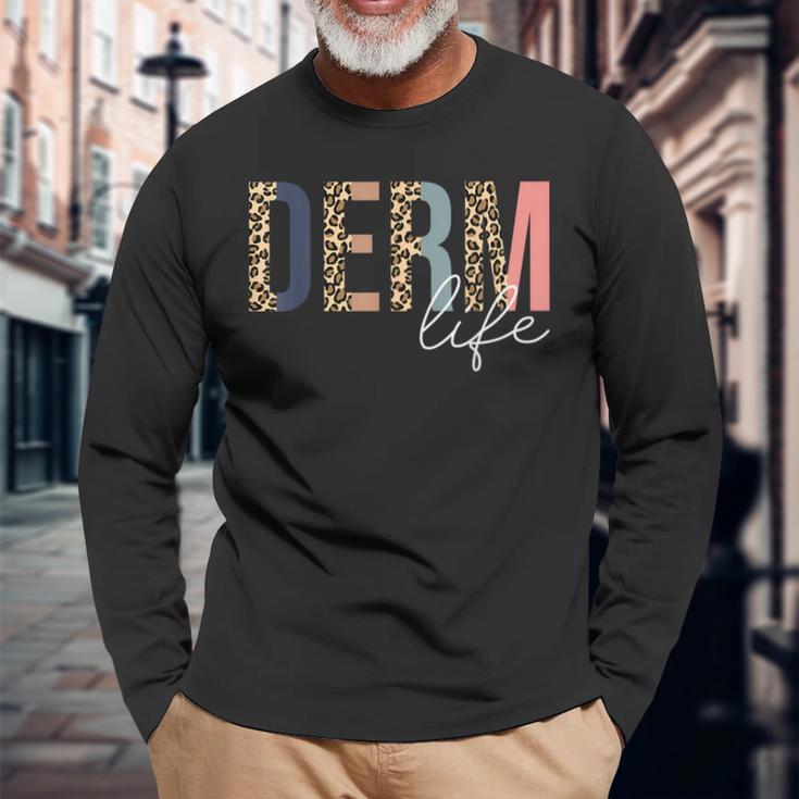 Derm Life Cosmetic Dermatologist Dermatology Long Sleeve T-Shirt Gifts for Old Men