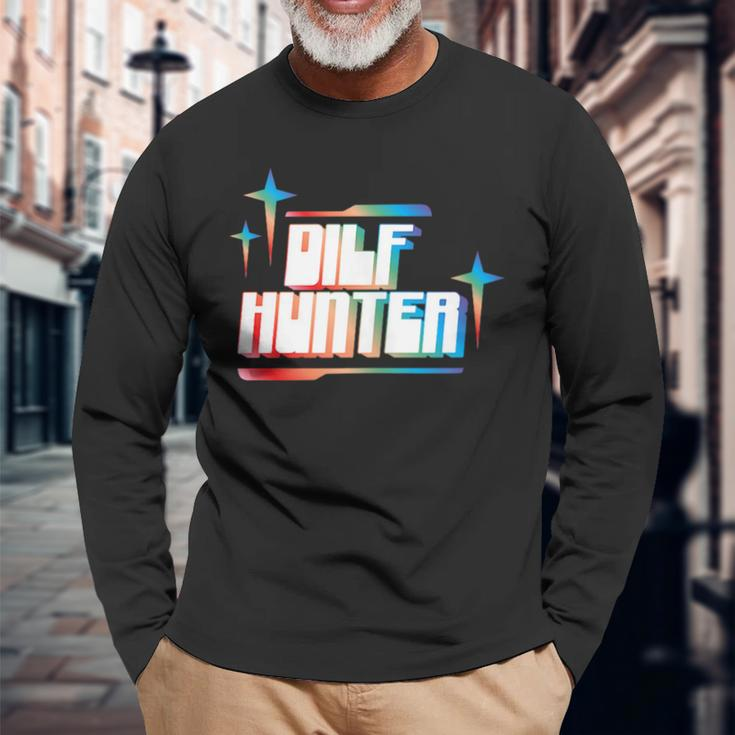 Dilf Hunter Apparel Long Sleeve T-Shirt Gifts for Old Men