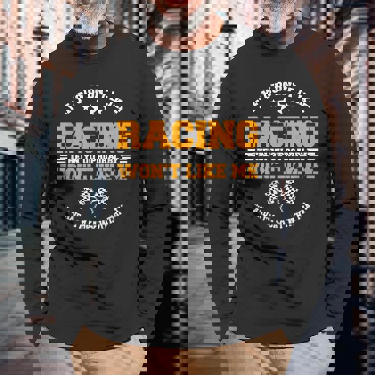 Dirt Track Racing Automobile Mx Motocross Race Car Racers Racing Long Sleeve T-Shirt T-Shirt Gifts for Old Men
