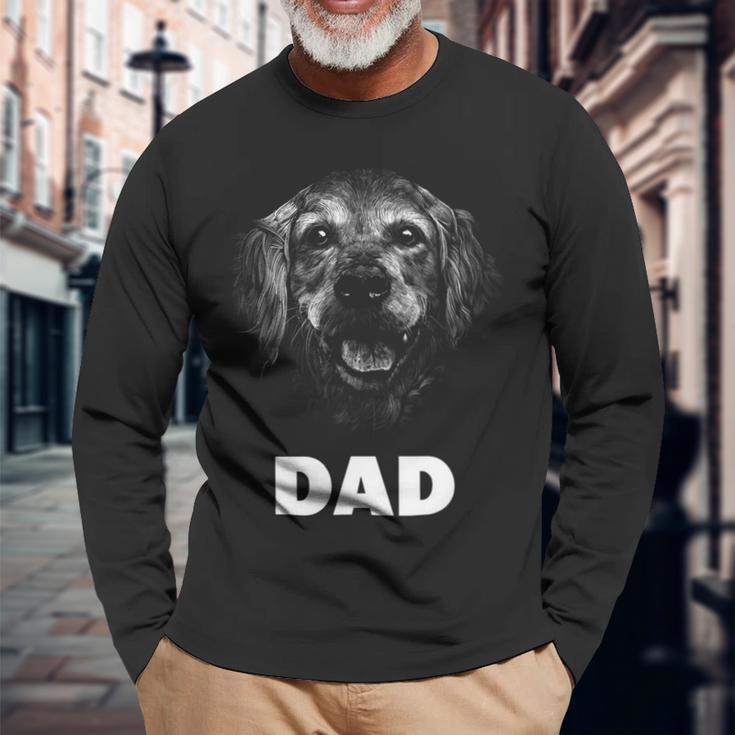 Dog Breed Face Lover Golden Retriever Dad Long Sleeve T-Shirt Gifts for Old Men