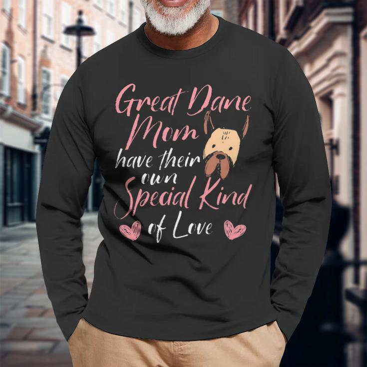 Dog Owner Mom Dog Breeder Great Dane Mom Long Sleeve T-Shirt Gifts for Old Men