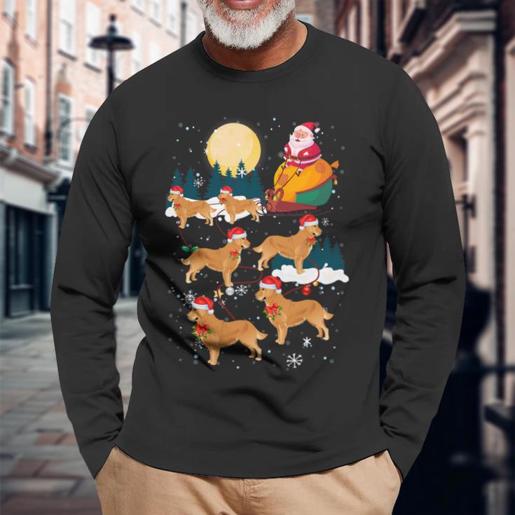 Dog Reindeer Golden Retriever Christmas Long Sleeve T-Shirt Gifts for Old Men