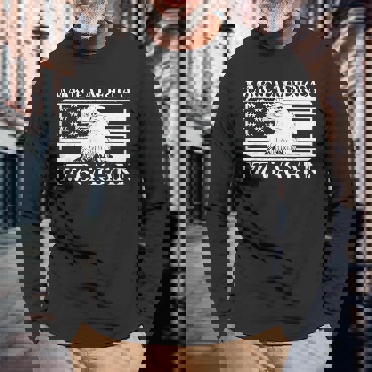 Eagles Make America 1776 Again Long Sleeve T-Shirt Gifts for Old Men