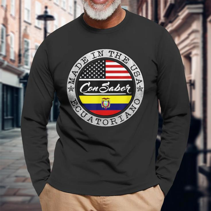 Ecuadorian American Camiseta Ecuatoriana Americana Long Sleeve T-Shirt Gifts for Old Men