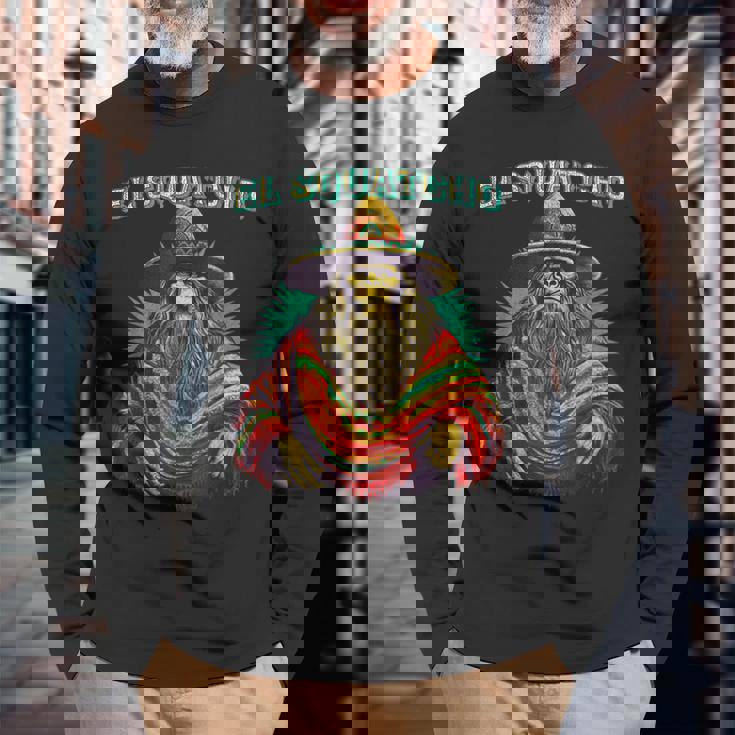 El Squatcho Poncho – Western Bigfoot Sasquatch Long Sleeve Gifts for Old Men