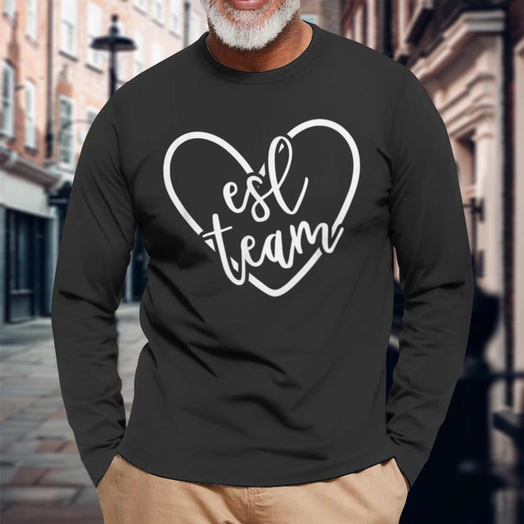Esl Team Squad Back To School Matching Group Long Sleeve T-Shirt Gifts for Old Men