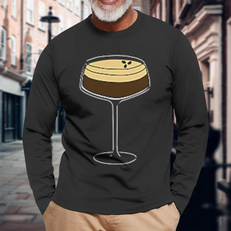 Espresso Martini Minimalist Elegance Apparel Long Sleeve T-Shirt Gifts for Old Men