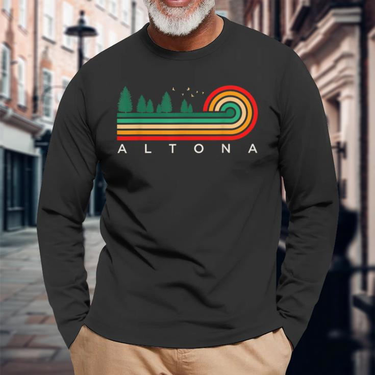 Evergreen Vintage Stripes Altona Nebraska Long Sleeve T-Shirt Gifts for Old Men