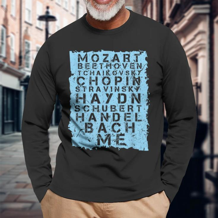 Famous Classical Music Composer Musician Mozart Long Sleeve T-Shirt Gifts for Old Men