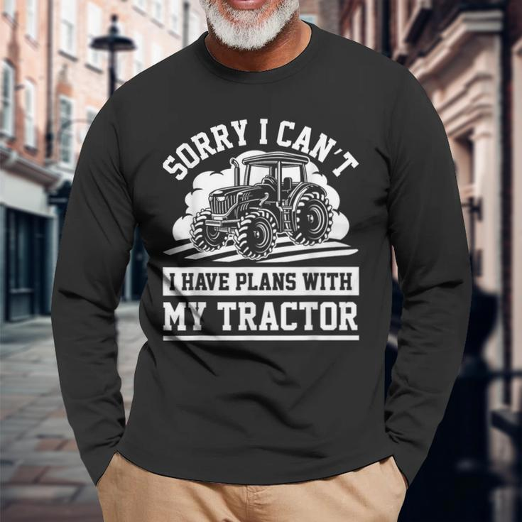 Farm Tractors Farming Truck Enthusiast Saying Outfit Long Sleeve T-Shirt Gifts for Old Men