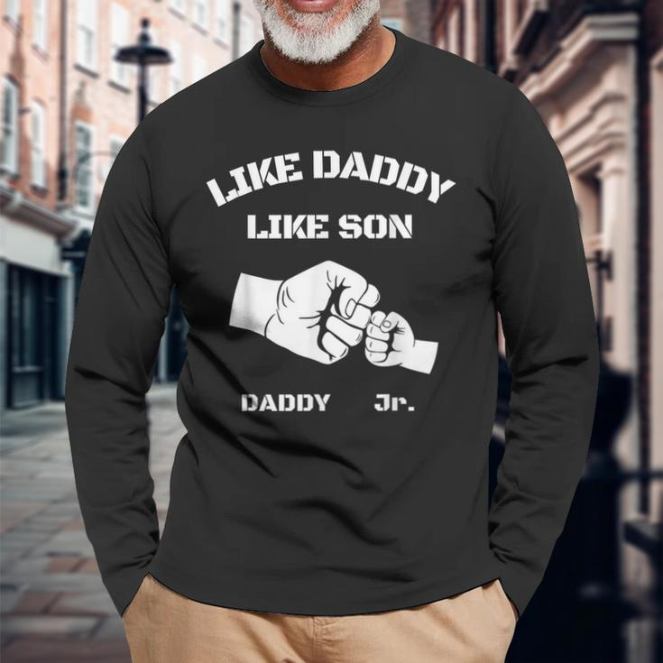 Father Son Fist Bump Matching Fathers Day Daddy Dad & Son Long Sleeve T-Shirt T-Shirt Gifts for Old Men