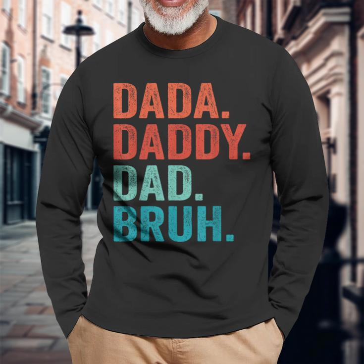 Fathers Day Dad Dada Daddy Bruh Vintage Father Long Sleeve T-Shirt Gifts for Old Men