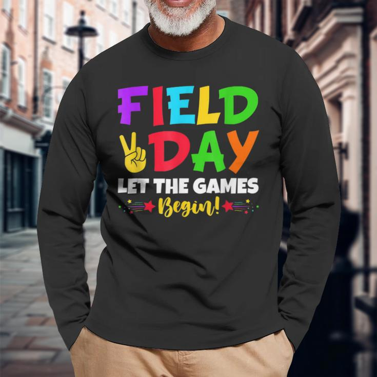 Field Day Let The Games Begin Cool Long Sleeve T-Shirt T-Shirt Gifts for Old Men