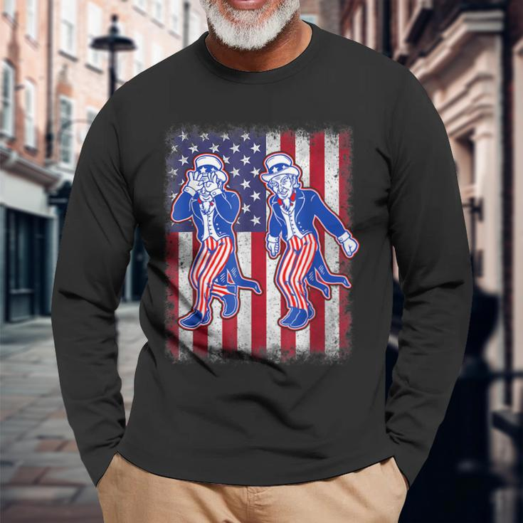 Firework Uncle Sam Griddy Dance 4Th Of July Independence Day Long Sleeve T-Shirt T-Shirt Gifts for Old Men