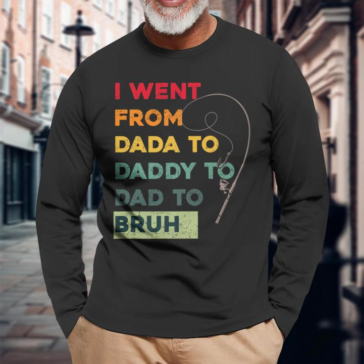 Fishing Fathers Day From From Dada Daddy Dad Bruh Long Sleeve T-Shirt T-Shirt Gifts for Old Men