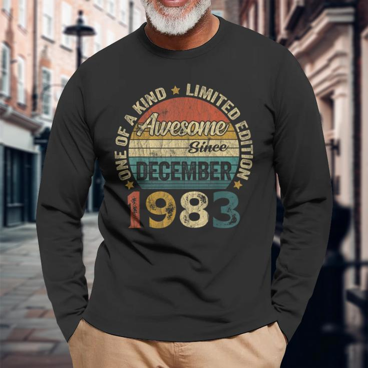 40 Years Old December 1983 Vintage 40Th Birthday Long Sleeve T-Shirt Gifts for Old Men
