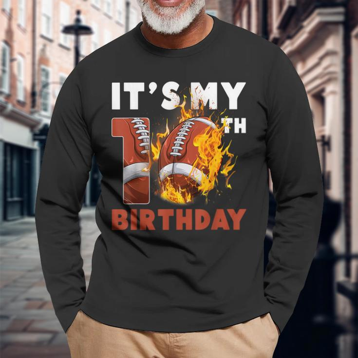It's My 10Th Birthday 10 Years Old Football Ball Boys Long Sleeve Gifts for Old Men