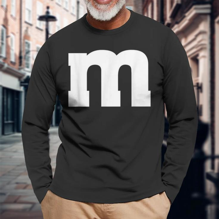 Letter M Groups Halloween 2023 Team Groups Costume Long Sleeve T-Shirt Gifts for Old Men