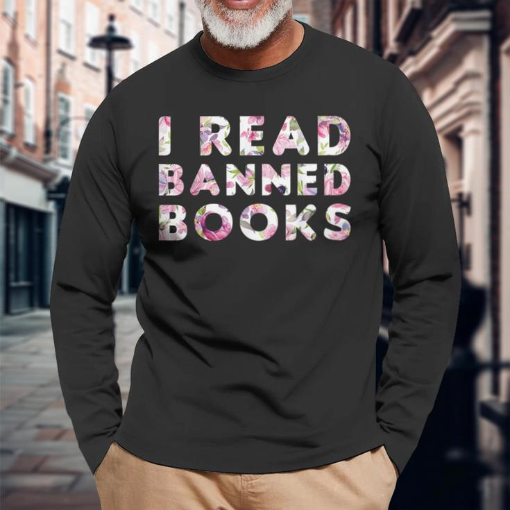 Readers Quote I Read Banned Books Cool Readers Long Sleeve Gifts for Old Men