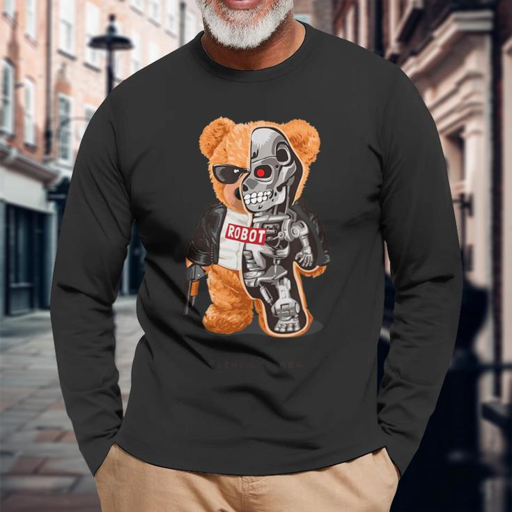 Future Is Now Teddy Bear Robot Long Sleeve T-Shirt Gifts for Old Men