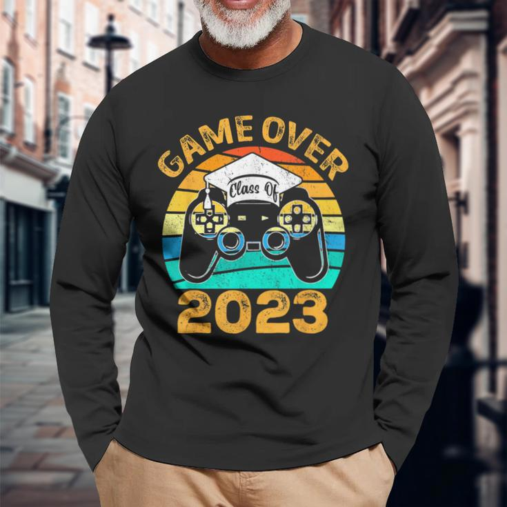 Game Over Class Of 2024 Video Games Vintage Graduation Gamer Long Sleeve T-Shirt T-Shirt Gifts for Old Men