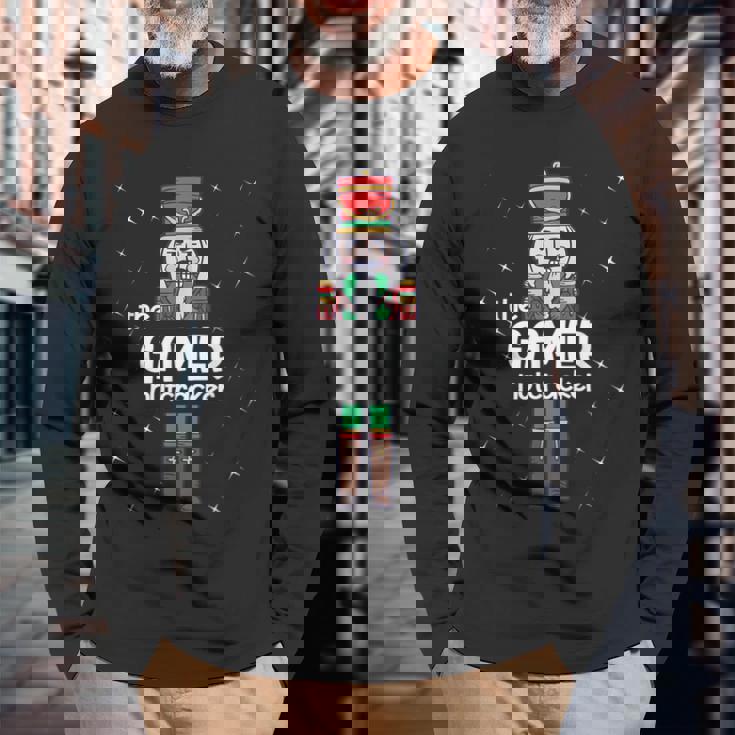 Gamer Nutcracker Family Matching Pajama Long Sleeve T-Shirt Gifts for Old Men