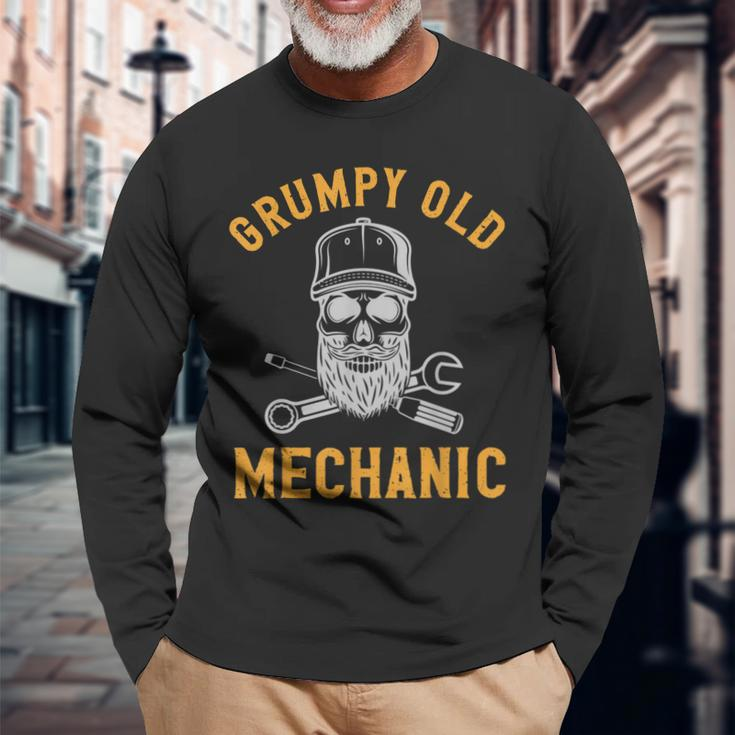 Garage Automechanic Car Guy Grumpy Old Mechanic Long Sleeve T-Shirt Gifts for Old Men