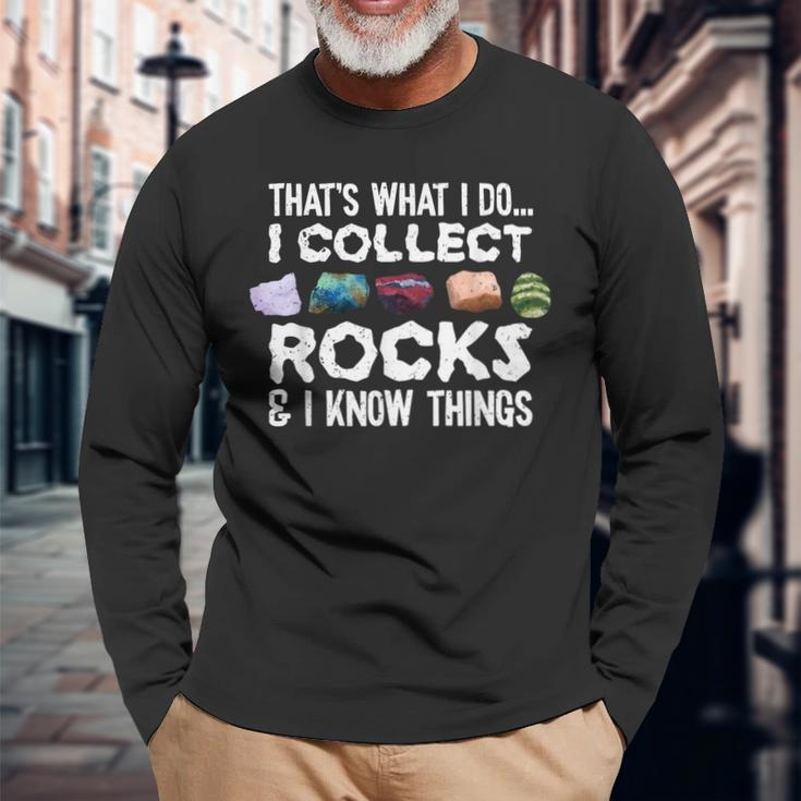 Geology Rock Collector Geologist Rock Hound Long Sleeve Gifts for Old Men