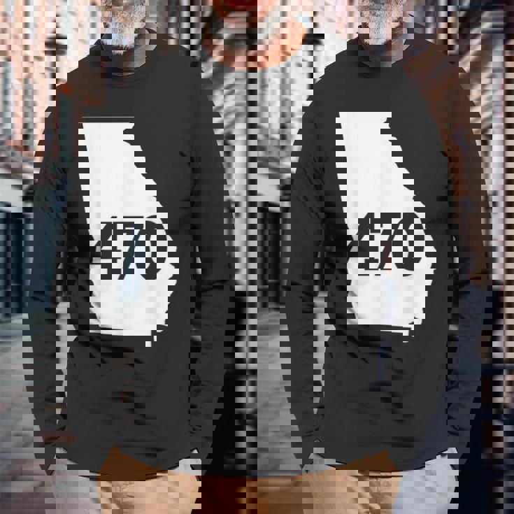 Georgia 470 Area Code Long Sleeve T-Shirt Gifts for Old Men