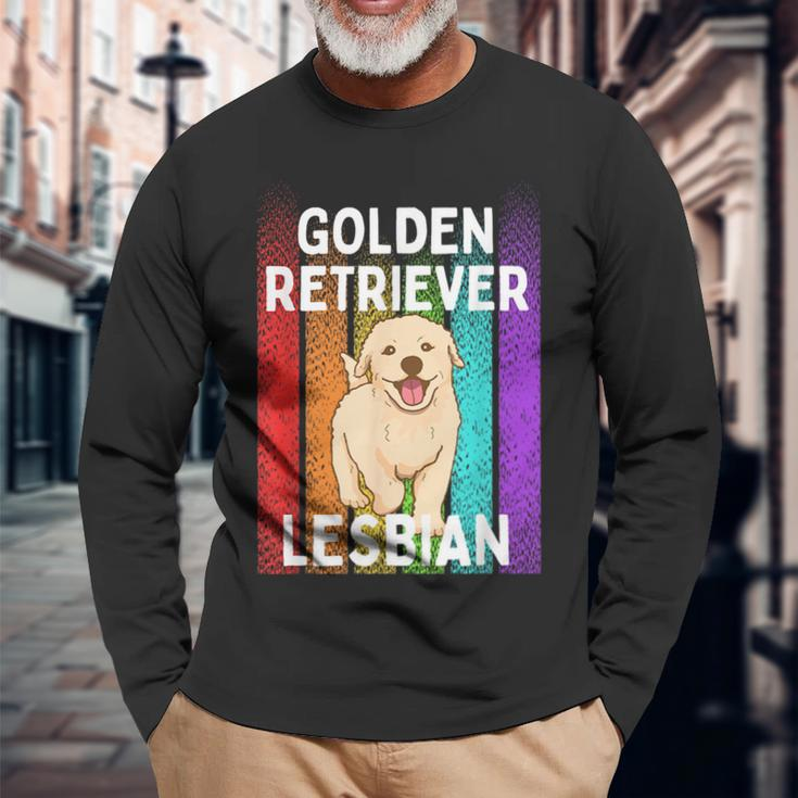 Golden Retriever Lesbian Long Sleeve T-Shirt T-Shirt Gifts for Old Men