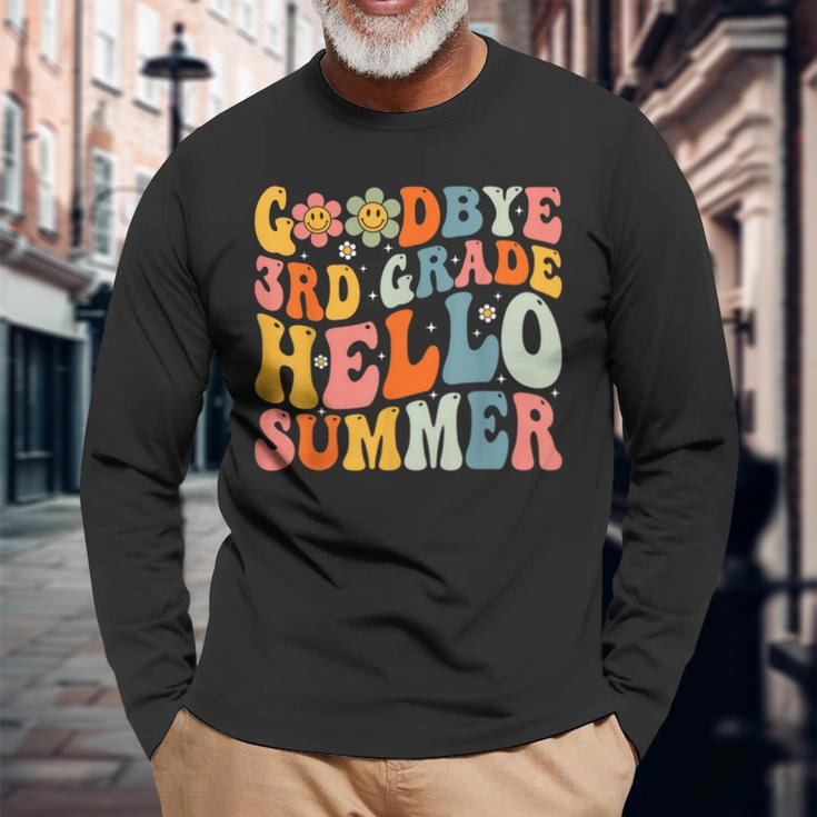 Goodbye 3Rd Grade Hello Summer Groovy Third Grade Graduate Long Sleeve T-Shirt T-Shirt Gifts for Old Men