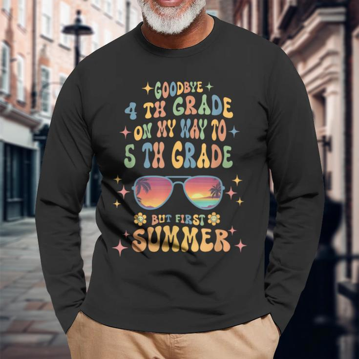 Goodbye 4Th Grade Graduation To 5Th Grade Hello Summer 2023 Long Sleeve T-Shirt T-Shirt Gifts for Old Men