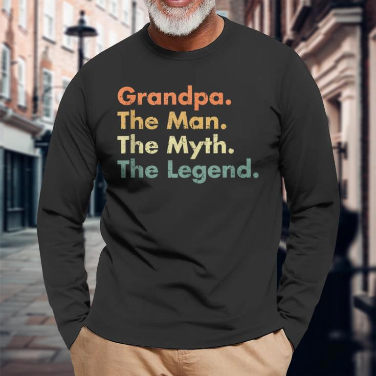 Grandpa The Man The Myth The Legend Father Dad Uncle Long Sleeve T-Shirt T-Shirt Gifts for Old Men