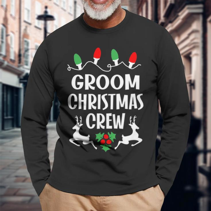 Groom Name Christmas Crew Groom Long Sleeve T-Shirt Gifts for Old Men