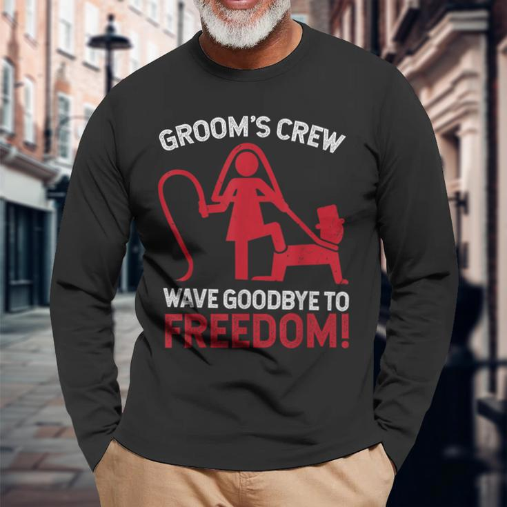 Groom's CrewGroom Groomsmen Bachelor Party Long Sleeve T-Shirt Gifts for Old Men
