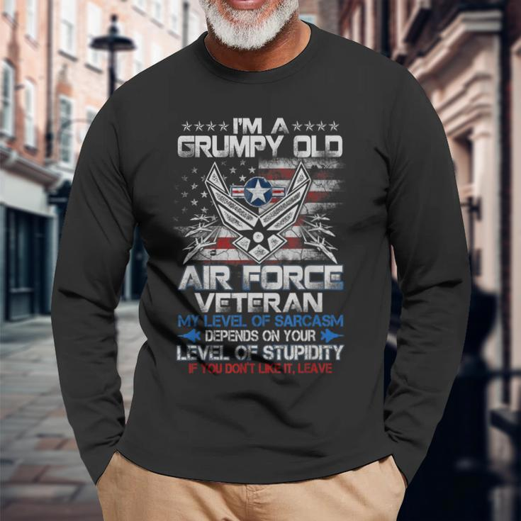Im A Grumpy Old Air Force Veteran Veterans Day Long Sleeve T-Shirt T-Shirt Gifts for Old Men