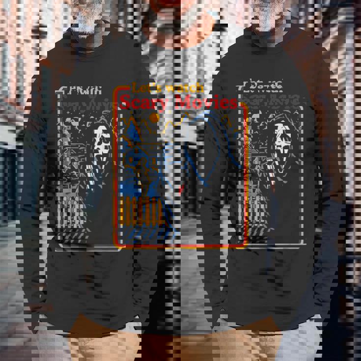 Halloween Let’S Watch Scary Horror Movies Ghost Series Retro Halloween Long Sleeve T-Shirt T-Shirt Gifts for Old Men Halloween Let’S Watch Scary Horror Movies Ghost Series Retro Halloween Long Sleeve T-Shirt T-Shirt Gifts for Old Men