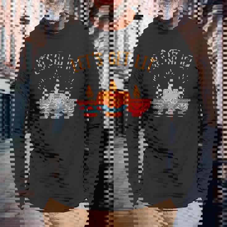 Happy Diwali Deepavali Diwali Festival Indian Hindu Hinduism Long Sleeve T-Shirt Gifts for Old Men