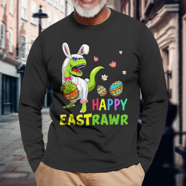 Happy Eastrawr Rex Bunny Easter Egg Dinosaur Dinosaur Long Sleeve T-Shirt T-Shirt Gifts for Old Men