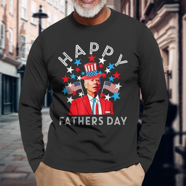 Happy Fathers Day Joe Biden 4Th Of July Memorial Long Sleeve T-Shirt T-Shirt Gifts for Old Men