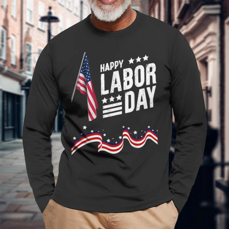 Happy Labor Day Graphic For American Workers Long Sleeve Gifts for Old Men