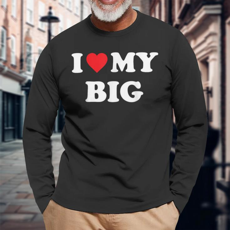 I Heart My Big Matching Little Big Sorority Long Sleeve T-Shirt Gifts for Old Men