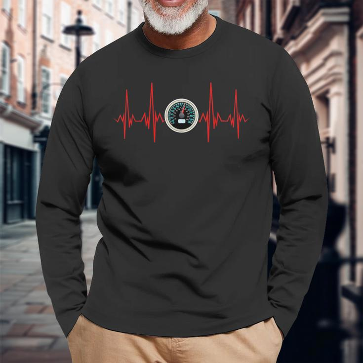 Heartbeat Car Speedometer Car Lovers Long Sleeve T-Shirt Gifts for Old Men