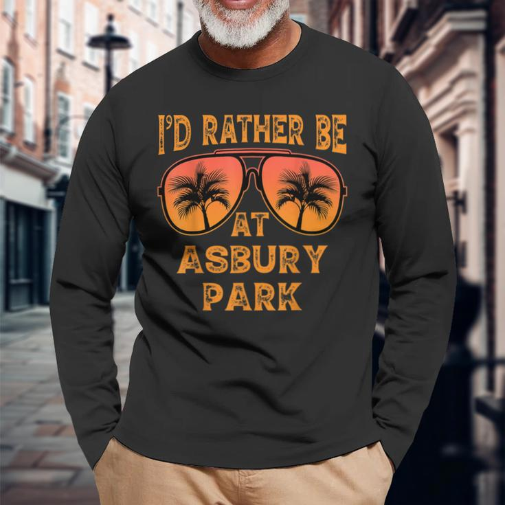 I'd Rather Be At Asbury Park New Jersey Vintage Retro Long Sleeve T-Shirt Gifts for Old Men