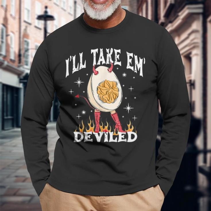 I’Ll Take Them Deviled Thanksgiving Long Sleeve T-Shirt Gifts for Old Men