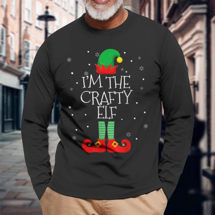 I'm The Crafty Elf Family Matching Christmas Costume Long Sleeve T-Shirt Gifts for Old Men